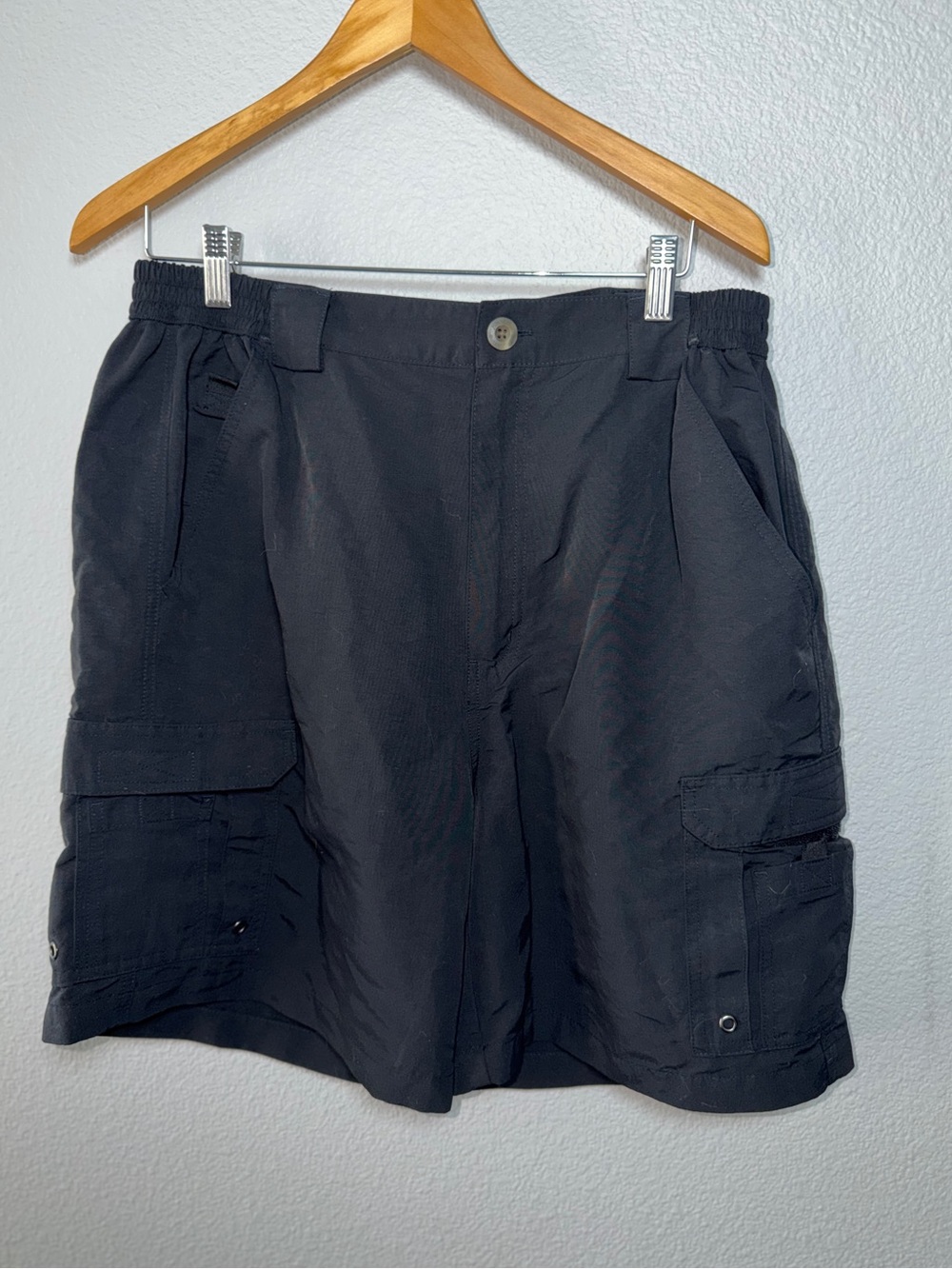 Bimini Bay Outfitters Performance Gear Cargo Utility Shorts 38 Black Nylon